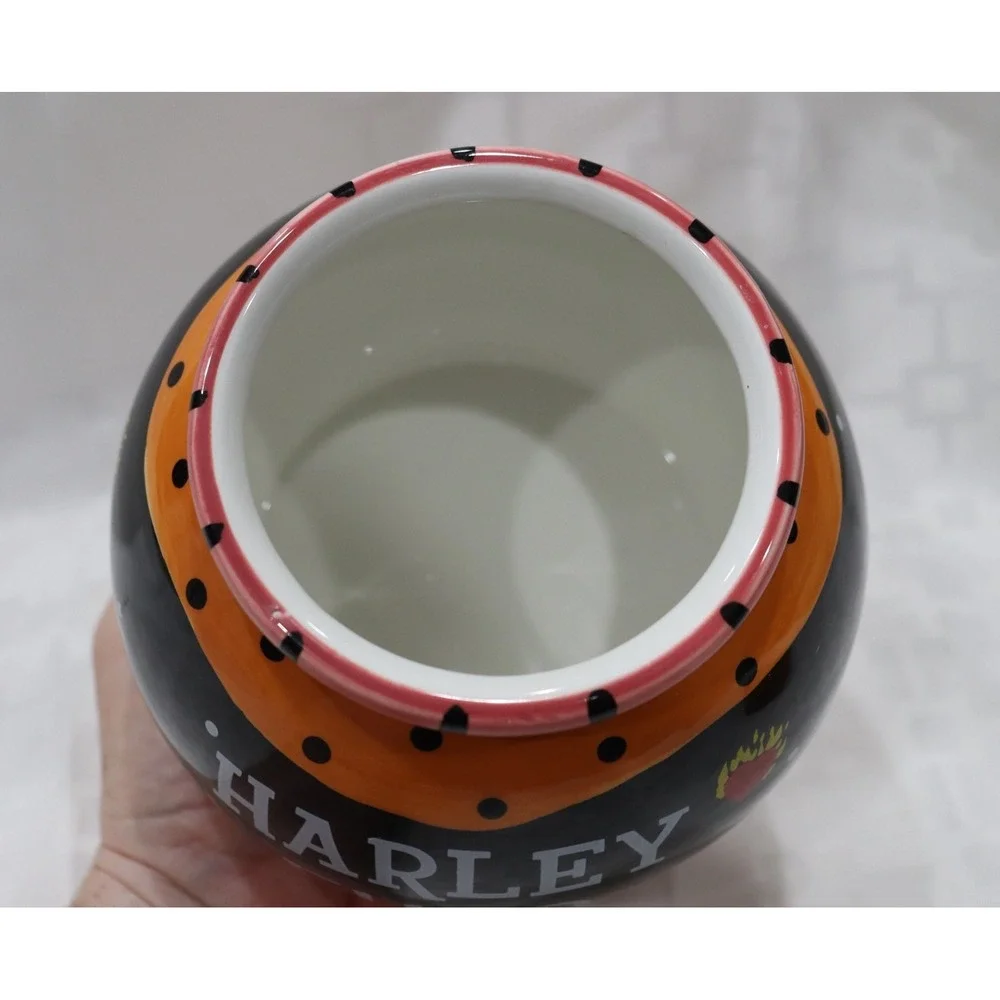 Bella Casa by Ganz Ceramic Harley Davidson Fund Jar Bank Cork Lid Item #6384 - Picture 4 of 13